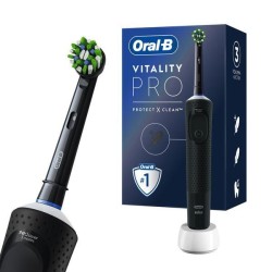 Зубная щетка электрическая, oral-b (Орал-би) Б0059618 Виталити Про Протект энд Клин тип 3708 с насадкой Кросс Экшн черная