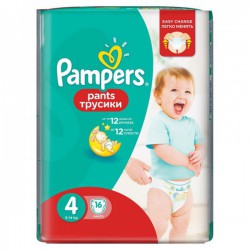 Подгузники-трусики, Pampers (Памперс) 9-14 кг №16 пэнтс макси