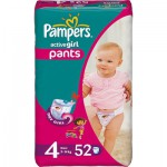 Подгузники-трусики для девочек, Pampers (Памперс) 9-14 кг №52 актив герл макси